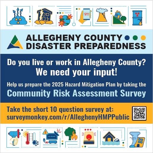2025 Allegheny County Disaster Preparedness Survey Graphic with QR Code. 