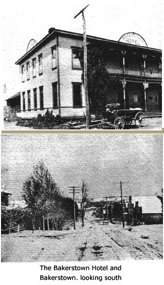 Bakerstown Hotel and Bakerstown looking south