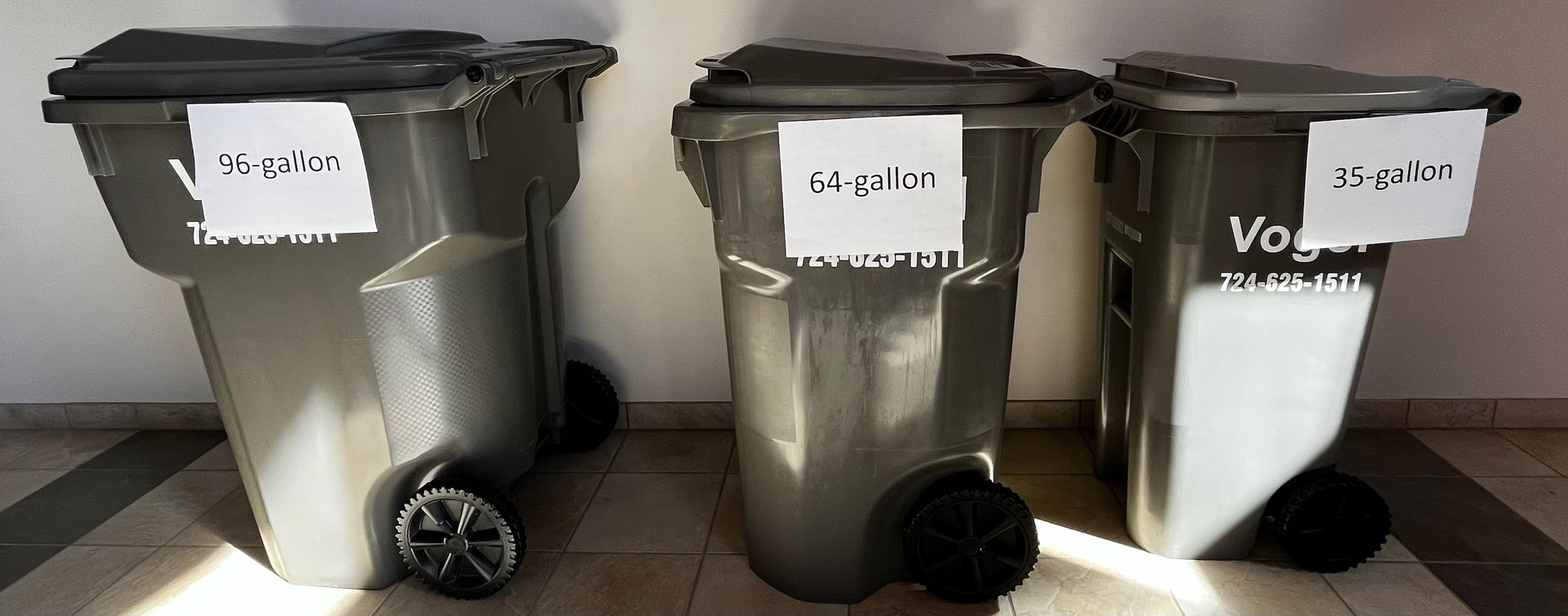 3 Garbage Bin Sizes