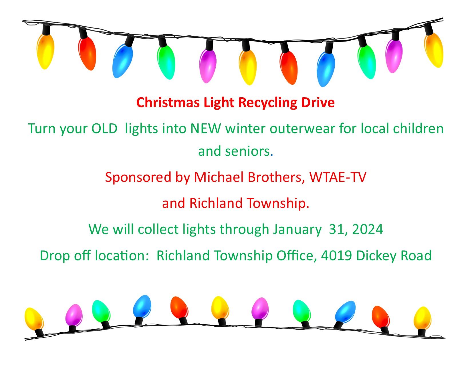Recycle Your Christmas Lights at the Township Building